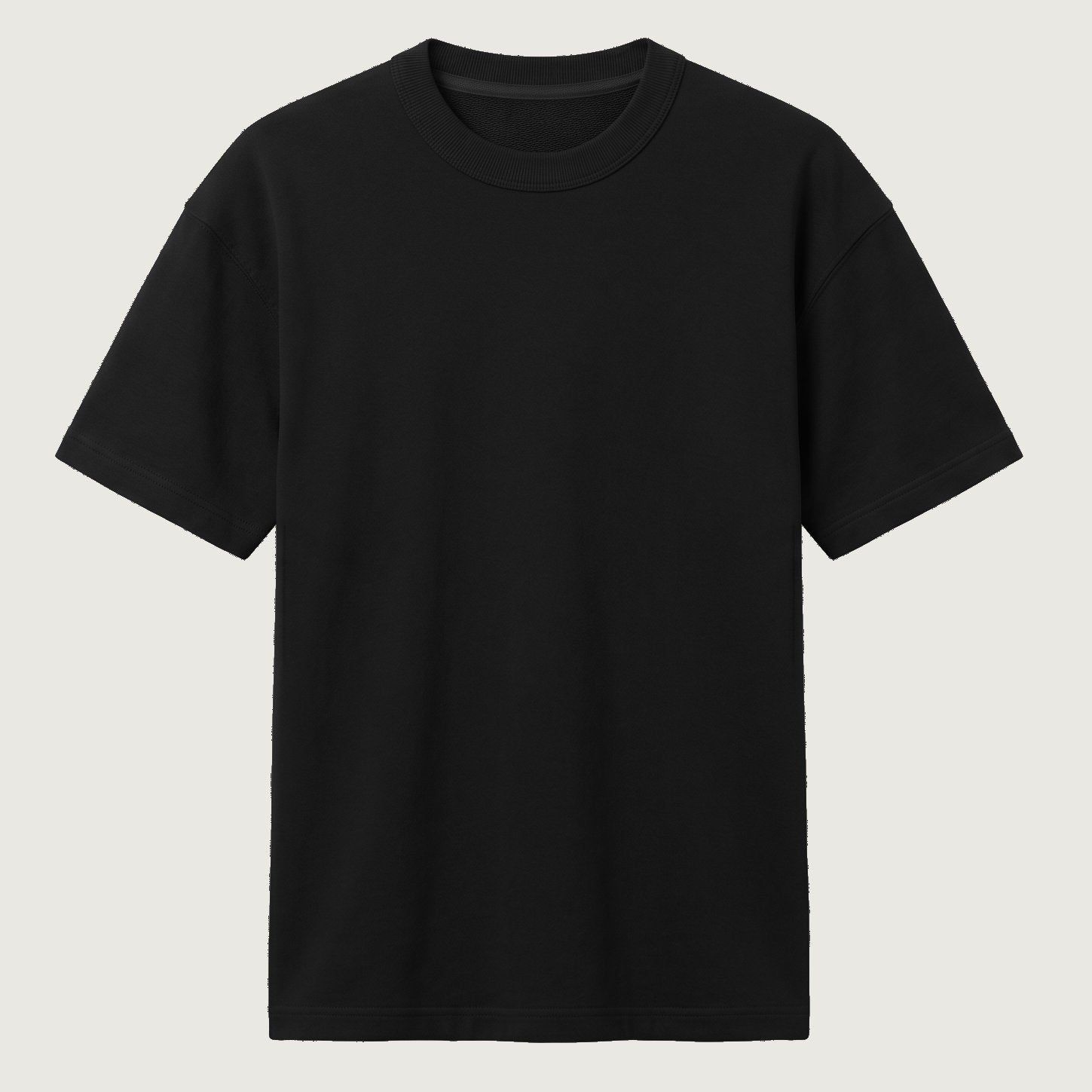 Signature Heavyweight French Terry Tee in Obsidian Black, 260 GSM premium blank 100% cotton T-Shirt