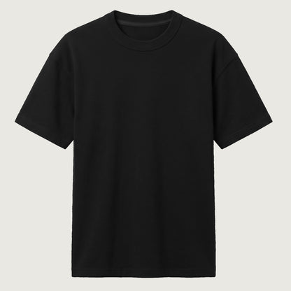 Signature Heavyweight French Terry Tee in Obsidian Black, 260 GSM premium blank 100% cotton T-Shirt