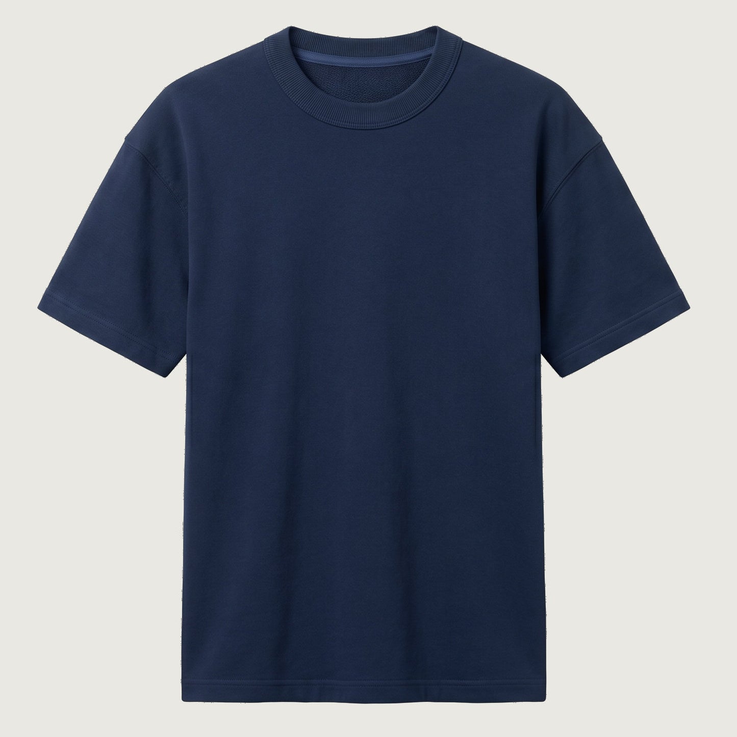 Signature Heavyweight French Terry Tee in Navy Blue 260 GSM premium blank 100% cotton T-Shirt