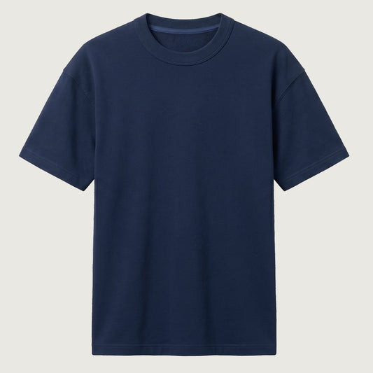 Signature Heavyweight French Terry Tee in Navy Blue 260 GSM premium blank 100% cotton T-Shirt