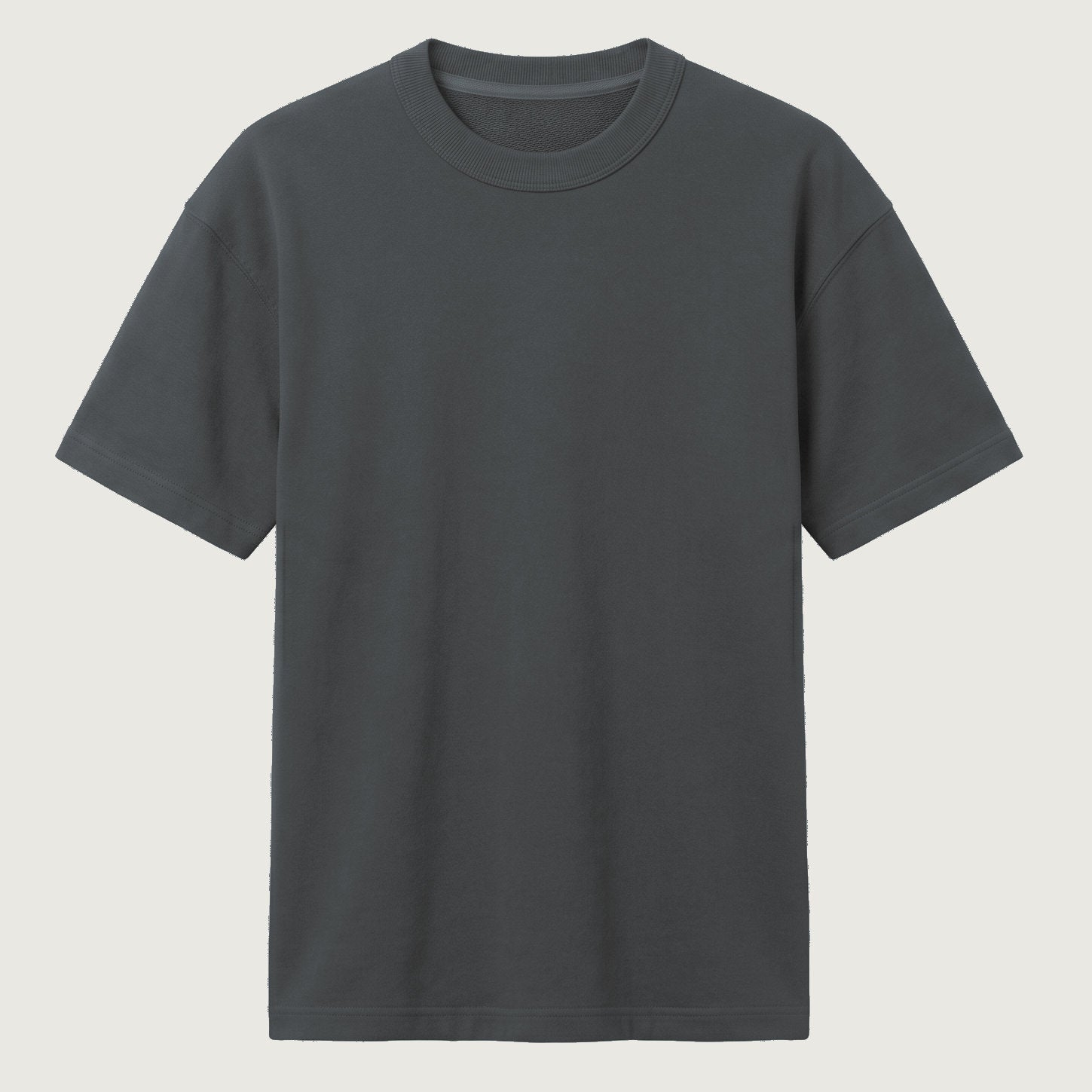 Signature Heavyweight French Terry Tee in Iron Gray, 260 GSM premium blank 100% cotton T-Shirt