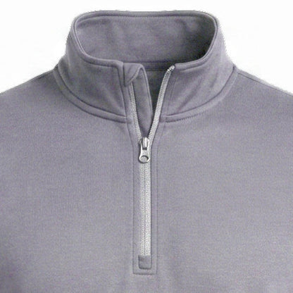 All-Season Q-Zip Pullover blank in Iron Gray, premium performance poly pullover