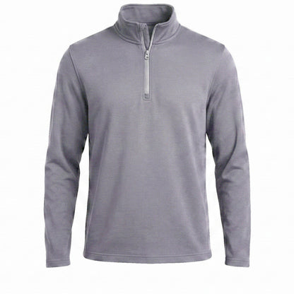 All-Season Q-Zip Pullover blank in Iron Gray, premium performance poly pullover