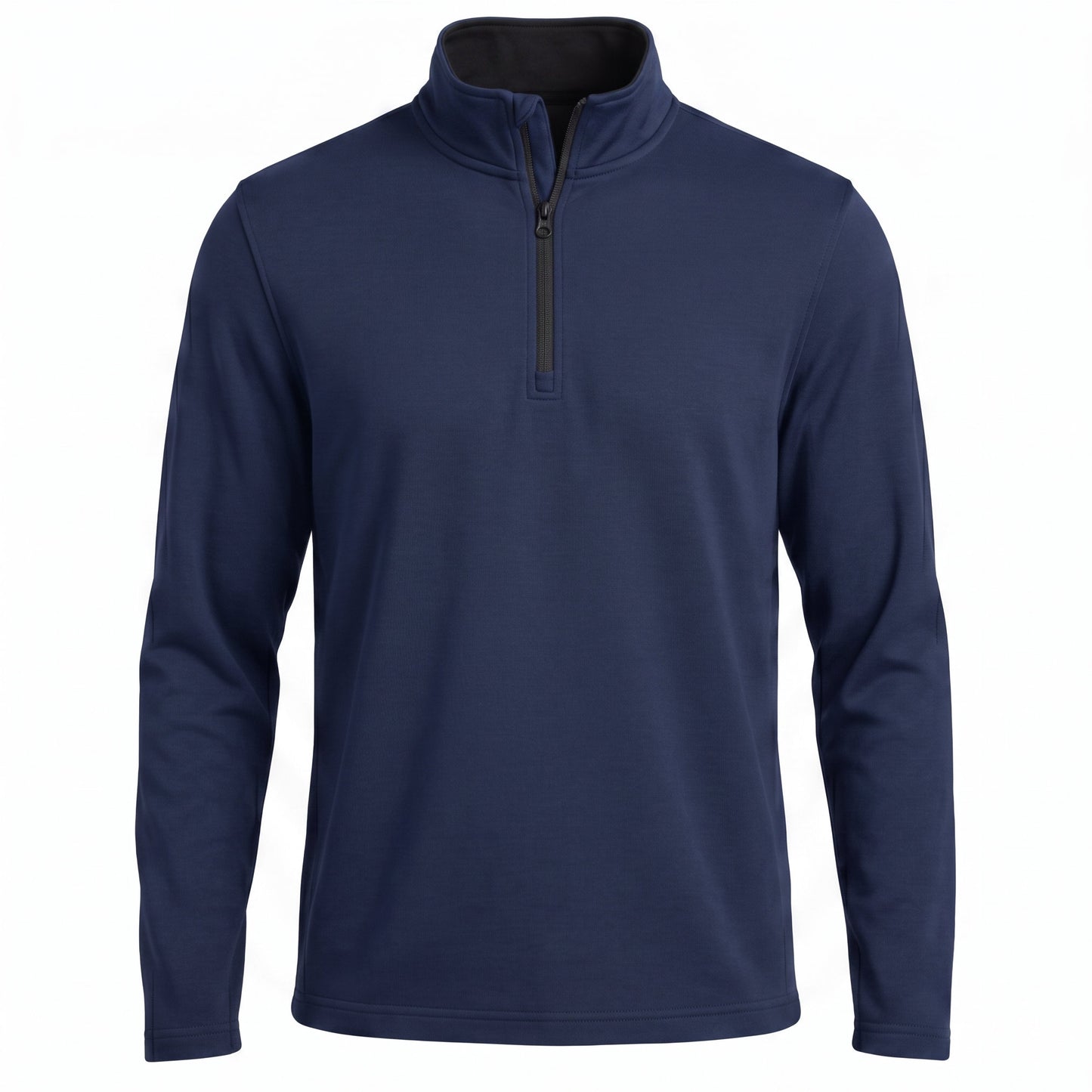 All-Season Q-Zip Pullover blank in Navy blue, premium performance poly pullover