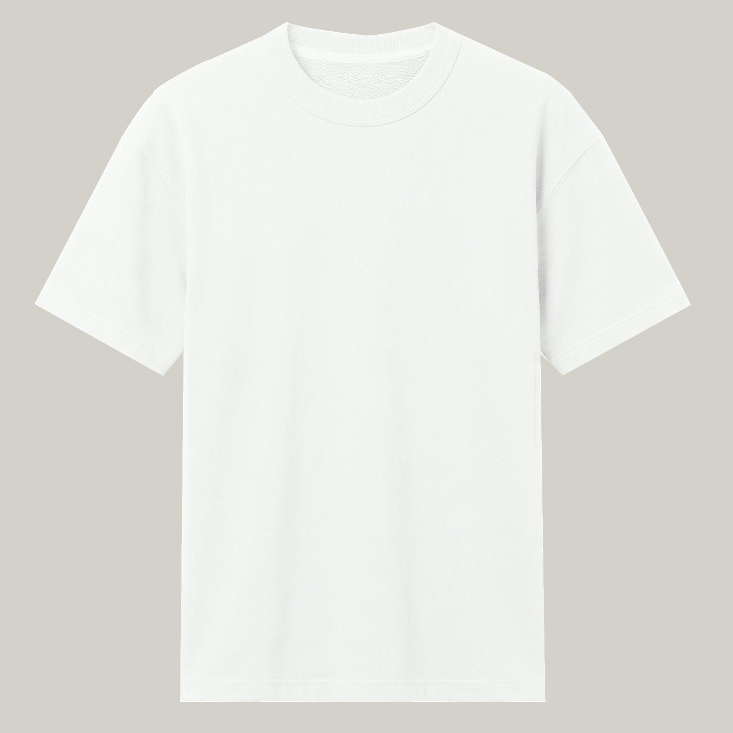 Signature Heavyweight French Terry Tee in Optical White, 260 GSM premium blank 100% cotton T-Shirt