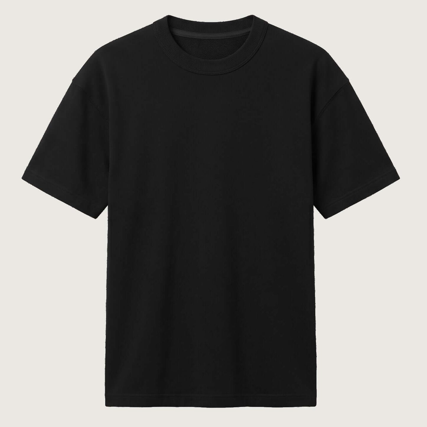 Signature Heavyweight French Terry Tee in Obsidian Black, 260 GSM premium blank 100% cotton T-Shirt