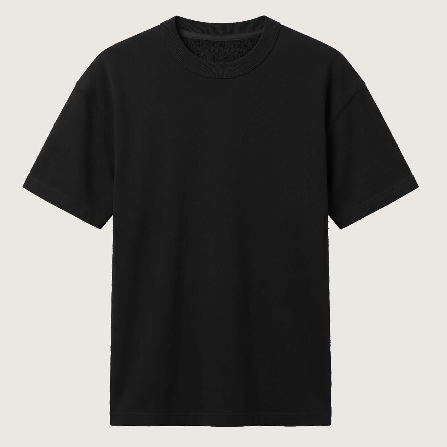 Signature Heavyweight French Terry Tee in Obsidian Black, 260 GSM premium blank 100% cotton T-Shirt