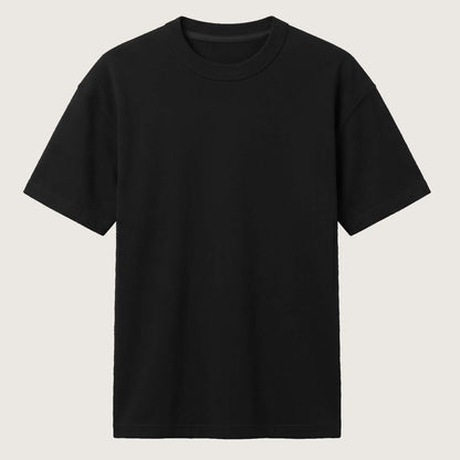 Signature Heavyweight French Terry Tee in Obsidian Black, 260 GSM premium blank 100% cotton T-Shirt